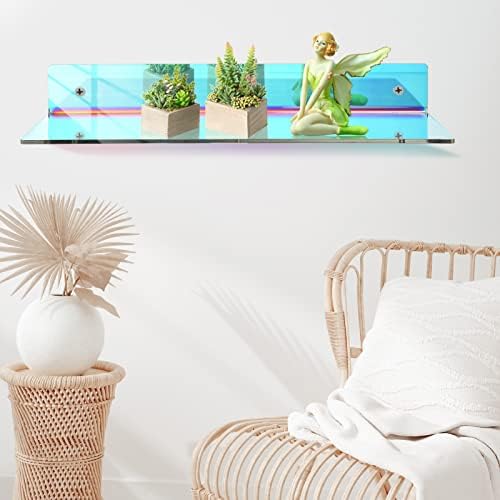 Iridescent Acrylic Floating Shelves 4 Pieces