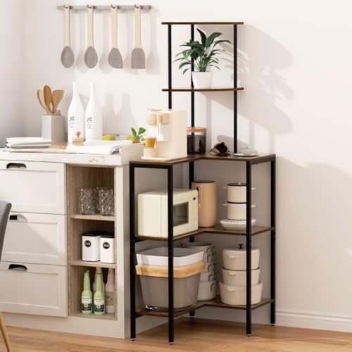 5 Tier Corner Shelf Stand with Storage