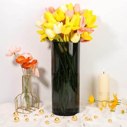 Suream Cylinder Vases Dark Gray Hurricane Flower Vases