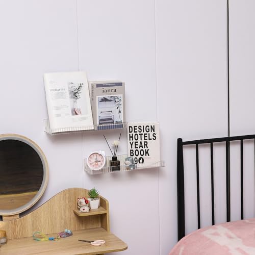Cq Acrylic Clear Floating Shelves Set of 6