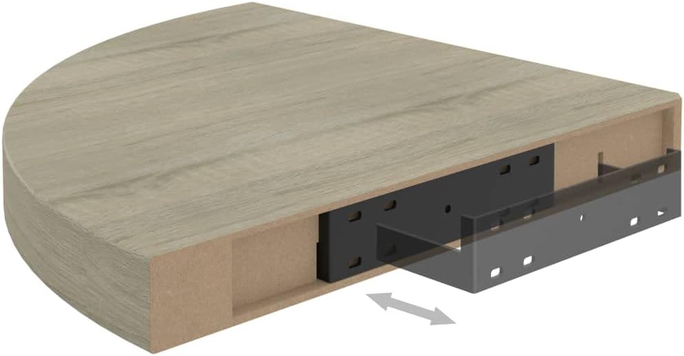 Floating Corner Shelf Oak 138x138x15 MDF for Home Decor