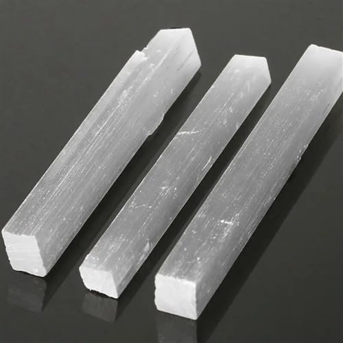 AtkitS Natural Quartz Crystal Selenite Stick Wand