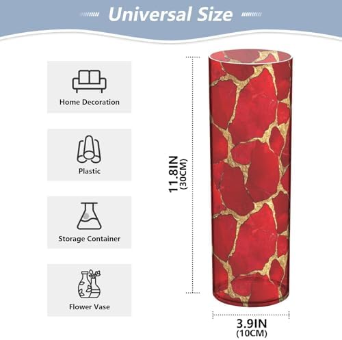 Stone Texture Red Gold Valentines Day Candle Holder 118x39 Inch
