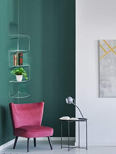 Jetec 5 Tier Corner Shelf Wall Mount Clear Storage Organizer