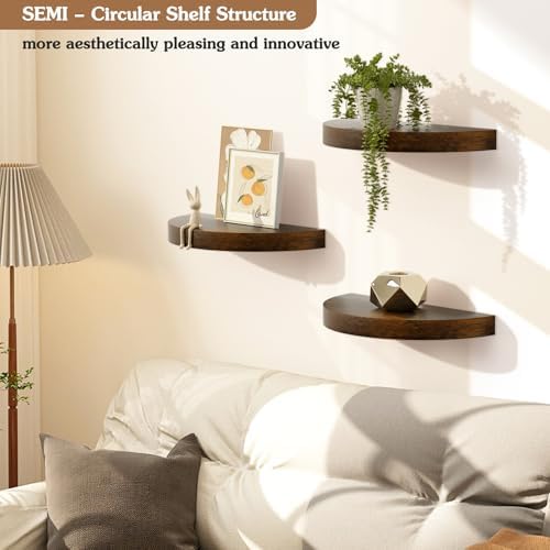 Olakee Floating Shelves Set of 3 Carbonized Black