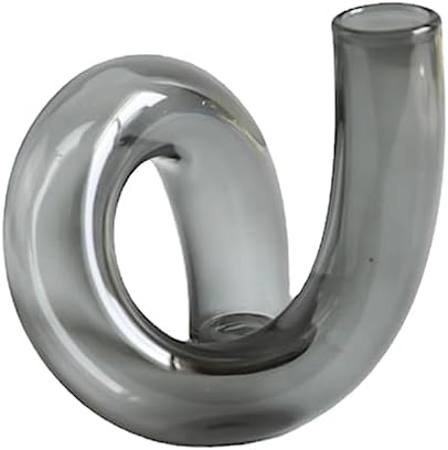 GLEAVI Irregular Glass Vase for Dried Flowers Creative Home Decor Grey