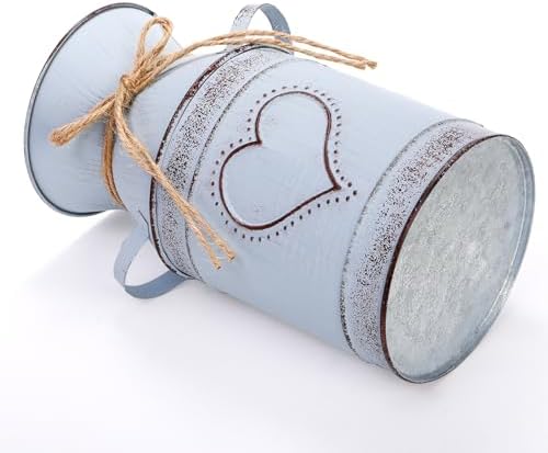 Dicunoy 2 PCS Metal Milk Can Vase 75 Rustic Flowers Decor for Home and Table Centerpieces