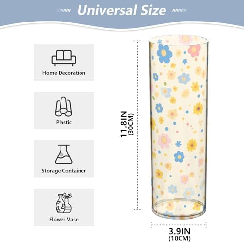 Polka Dot Vase with Purple Yellow Pattern