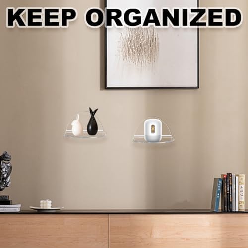 AHANDMAKER 4 Sets Acrylic Floating Shelves