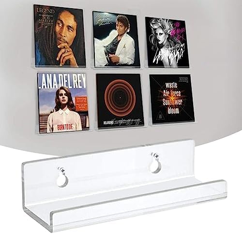 12-Pack 4-Inch Clear Vinyl Record Wall Mount Shelf