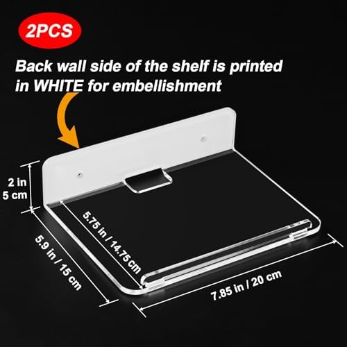 Cosmos Set of 2 Acrylic Floating Wall Shelves for Home Office Decor
