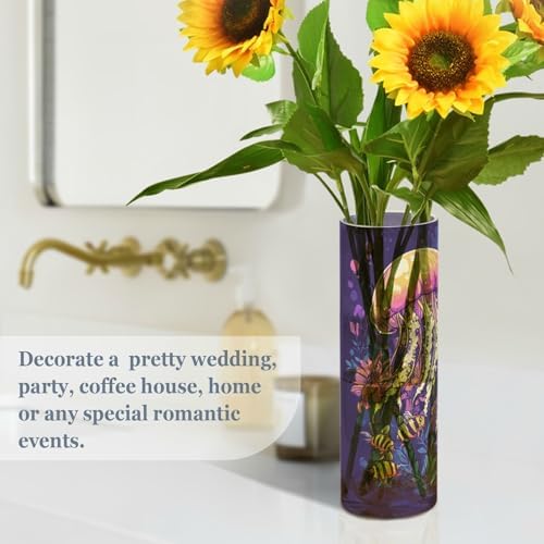 Art Jellyfish Purple Plastic Flower Vase 118 x 39 Inch Decorative