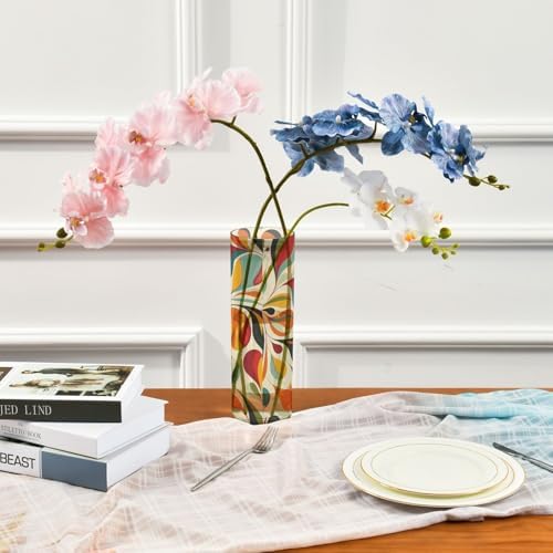 Colorful Swirls Leaves Hurricane Floating Candle Holder 118 x 39 Inch