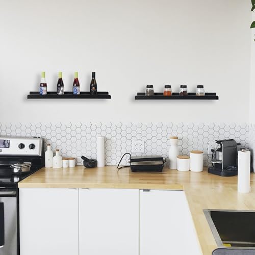 MITREL Picture Shelf with Ledge Set of 4 24 Floating Shelves for Wall Display