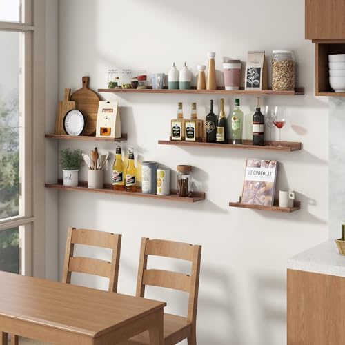 FLYJOE Floating Wall Shelves Set of 4 48 Inch Bookshelf Storage Ledge Decor Frames