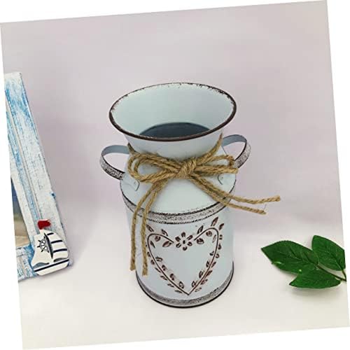 Vintage Metal Flower Bucket for Rustic Decor