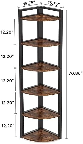 LITTLE TREE 6-Tier Corner Shelf with Metal Frame