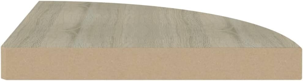 Floating Corner Shelf Oak 138x138x15 MDF for Home Decor