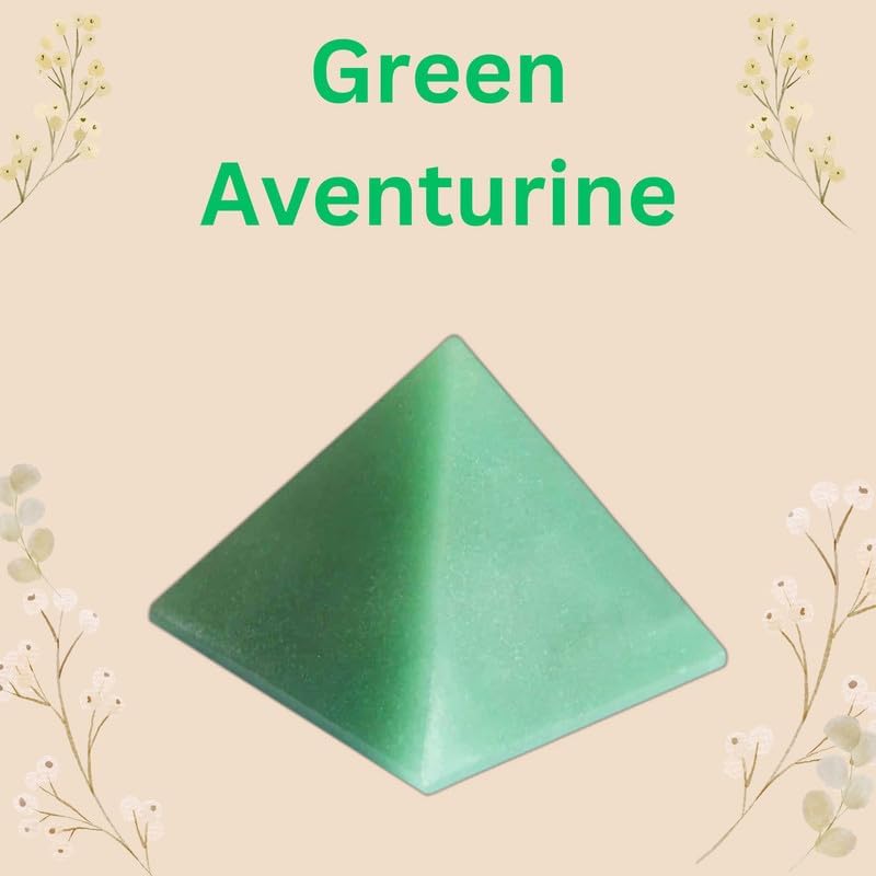 Natural Green Aventurine Pyramid Stone 1 Inch 1 Pcs