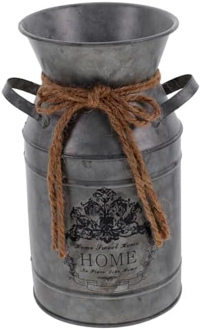 Rustic Iron Flower Bucket for Home Decor