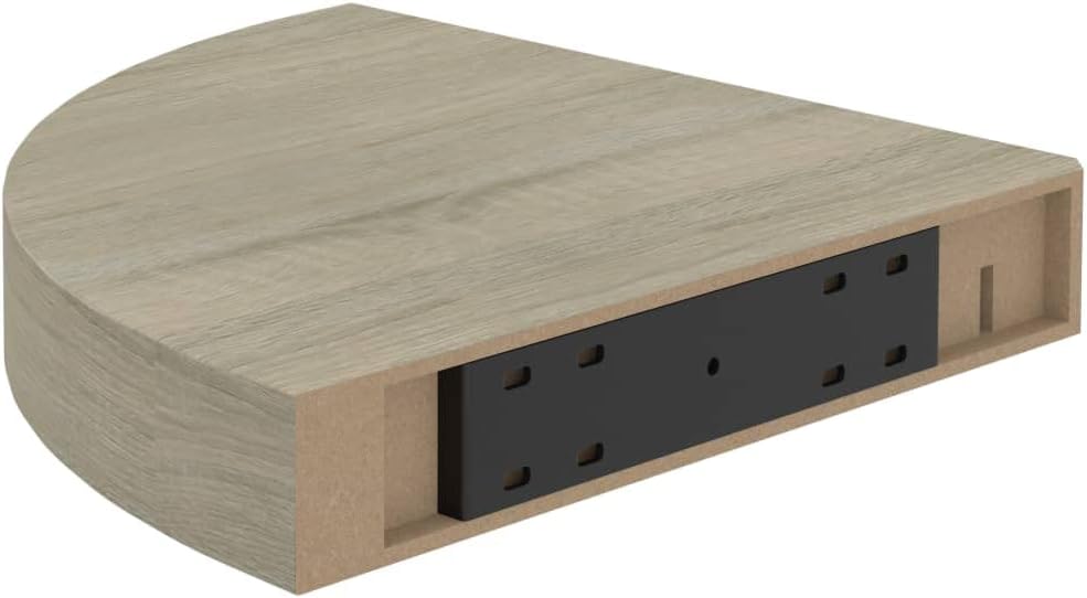 Floating Corner Shelf Oak 98x98x15 MDF for Home Decor