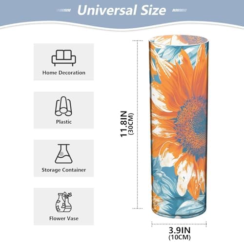 Vintage Sunflowers Plastic Hurricane Candle Holder 118 x 39 Inch Decor