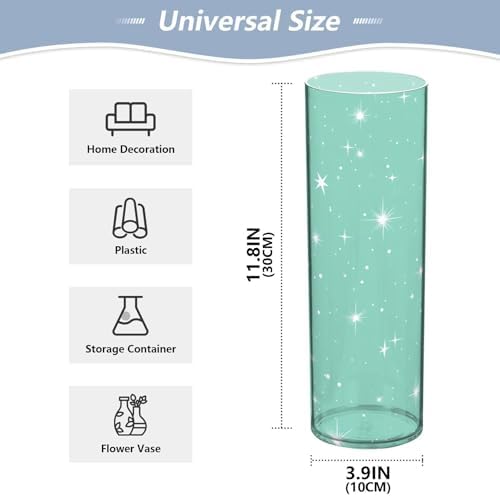 Sky And Stars Mint Green Hurricane Candle Holder 118 x 39 Inch Unbreakable
