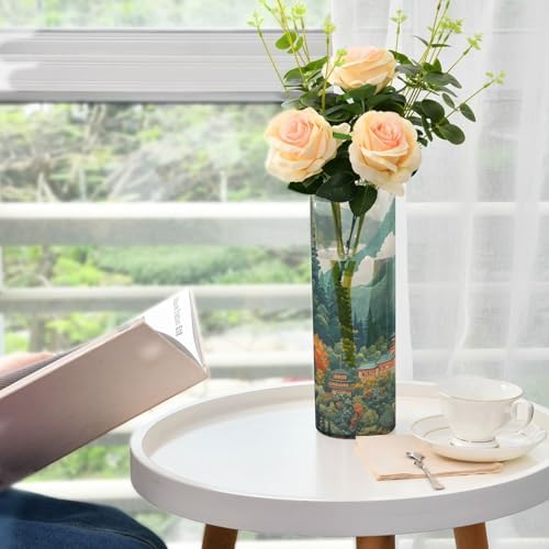 Mountain Beauty Landscape Plastic Vase for Centerpieces 118x39 Inch