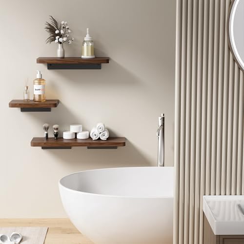 Danpoo 8 Inch Floating Walnut Shelf for Wall