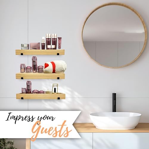 Autumn Alley 3-Tier Floating Wood Shelves Set