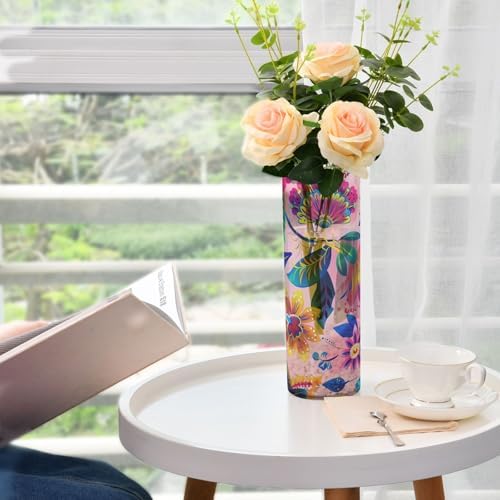 Peach Flower Plastic Hurricane Vase 118 x 39 Inch