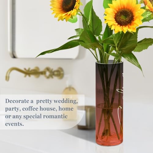 Custom Black Red Gradient Vase for Home Decor