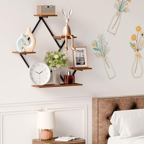 Floating Shelves for Wall Rustic Brown Black
