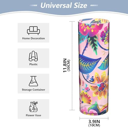 Peach Flower Plastic Hurricane Vase 118 x 39 Inch