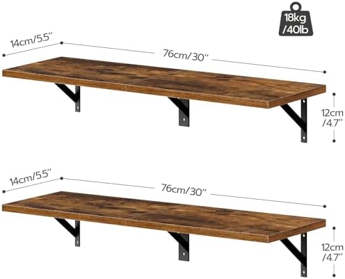 HOOBRO Floating Shelves Set of 2 30 Inch Wall Mount