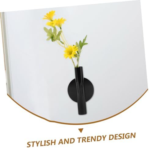 2pcs Modern Wall-Mounted Metal Flower Vases with Tube Design for Home Decor