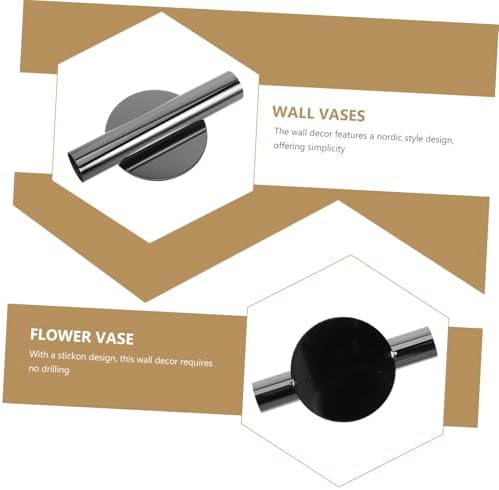 BESTOYARD 2Pcs Wall Mounted Metal Vase for Dried Flowers