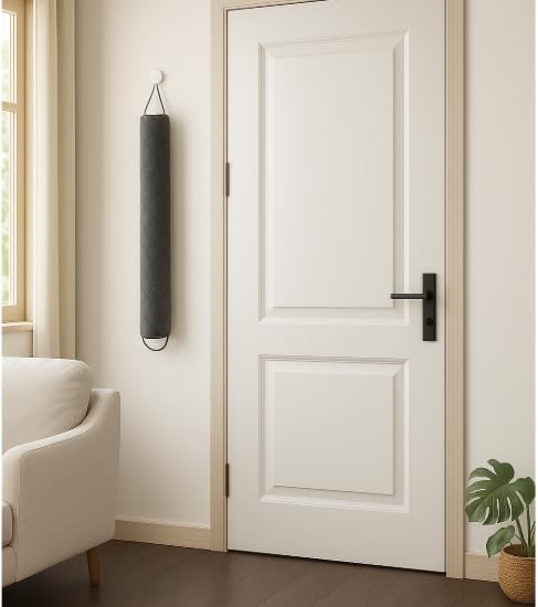 Ciieyuo Weighted Velvet Draft Stopper 42 Curved Bottom Seal for Noise Cold Air and Energy Loss