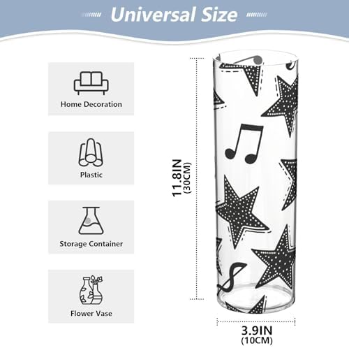 Fashion Music Score White Star Plastic Hurricane Vase