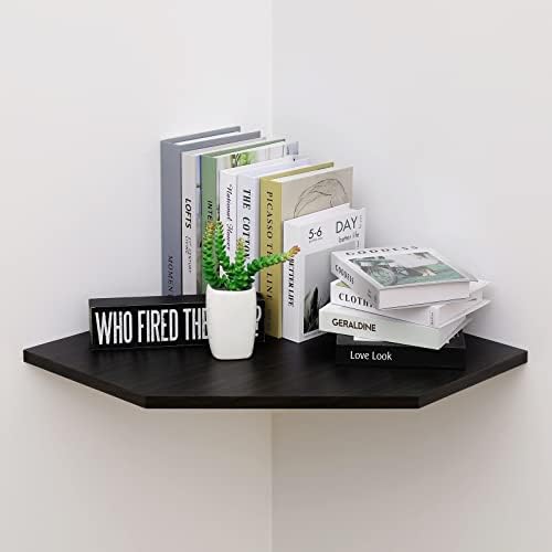 20-Inch Corner Floating Shelf with Wire Cable Hole
