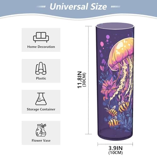 Art Jellyfish Purple Plastic Flower Vase 118 x 39 Inch Decorative