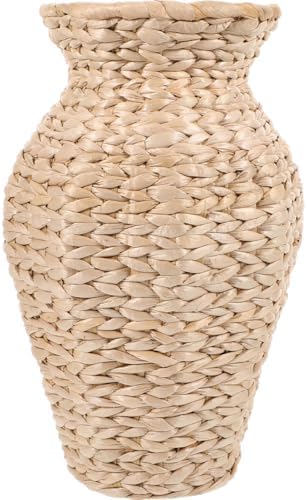 VOSAREA Woven Grass Flower Vase with Rattan Design for Home and Wedding Decor