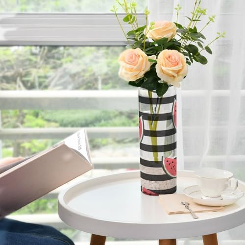 Black White Striped Watermelon Plastic Vase 118 x 39 Inch