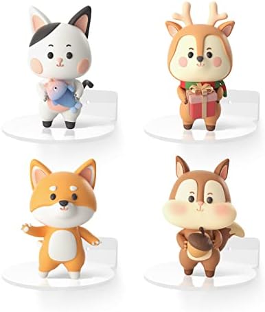 Small Shelf 4 Pack Wall Shelves - White Acrylic Floating Shelves for Office and Bedroom Decor