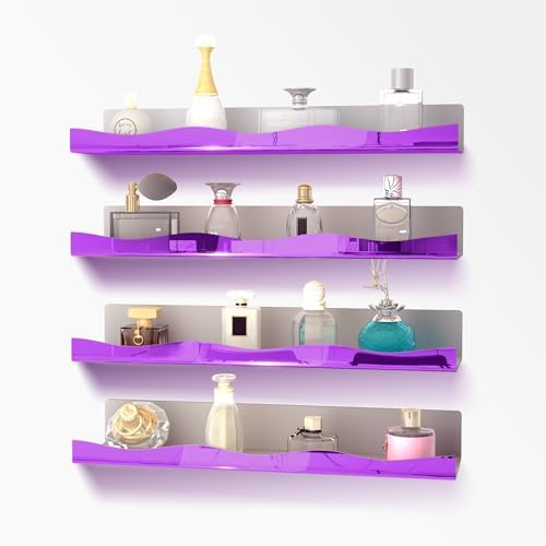 YMVV 157 In Purple Reflective Floating Shelf 4 Pack