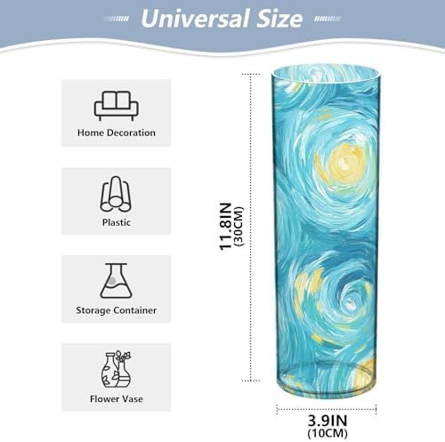 Blue Yellow Sky Plastic Hurricane Floating Candle Holder 118 x 39 Inch Decor