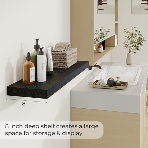 Dreamland 36 Inch Floating Shelves Set of 2 Black