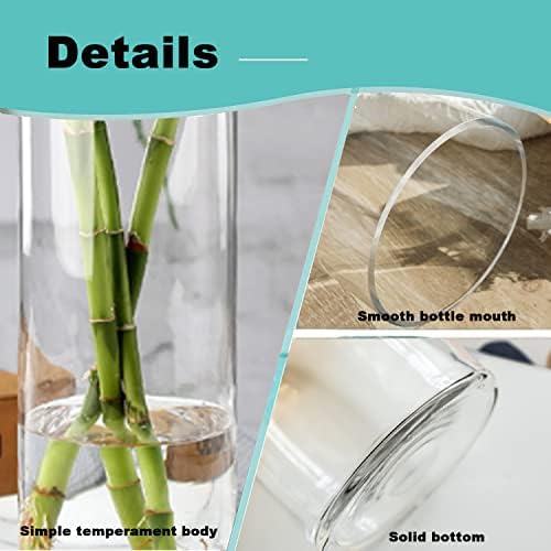 Clear Cylinder Vase Set 6Pcs for Centerpieces and Decorations