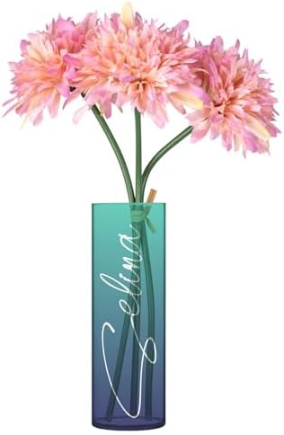 J JOYSAY Dark Teal Blue Gradient Vase for Centerpieces