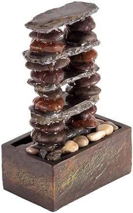 Alpine Corporation TT8002 12 Inch Brown Tabletop Fountain